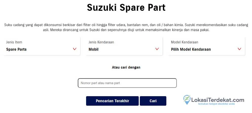 Harga Sparepart Suzuki